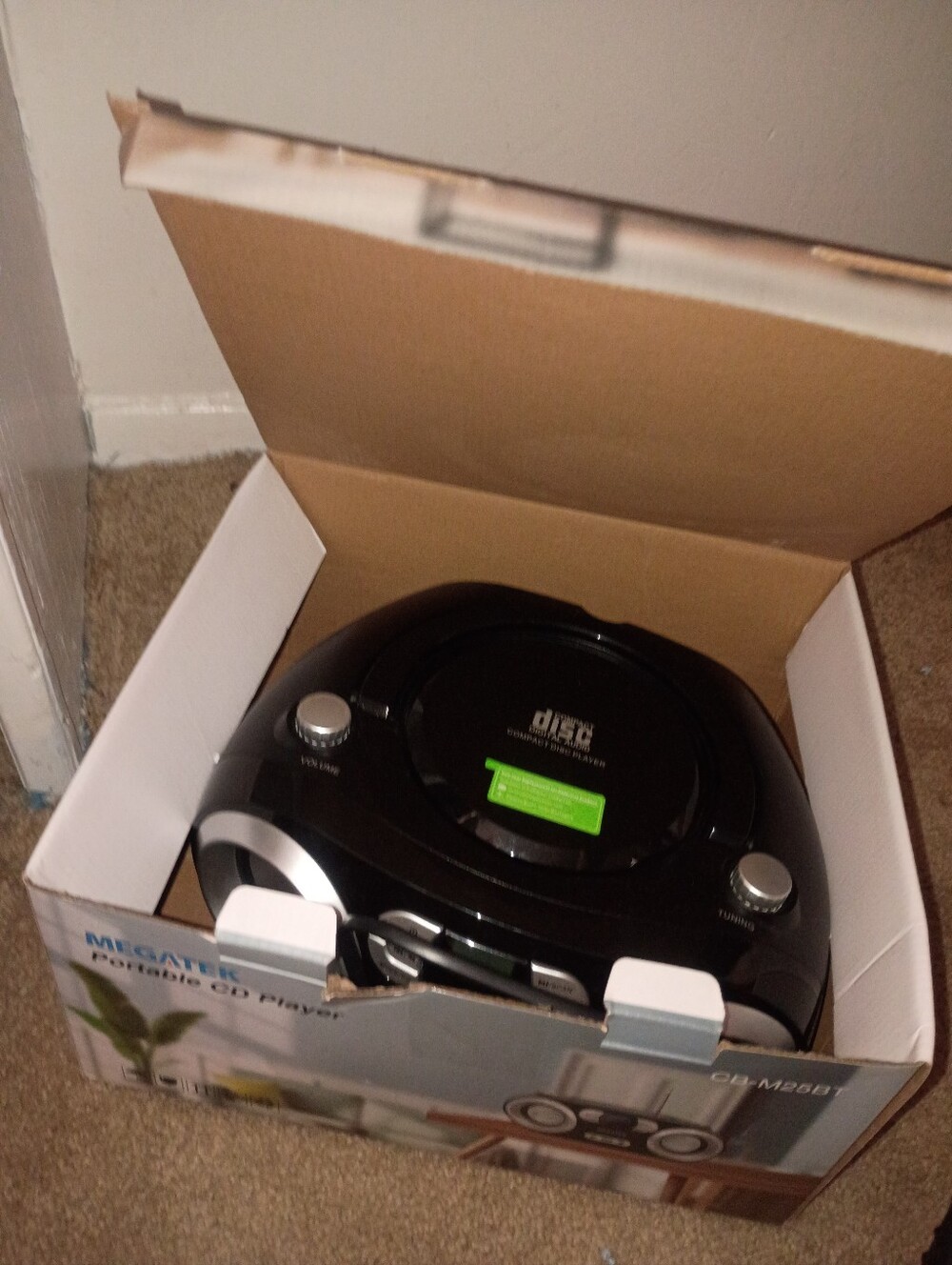 Portable CD Player Boombox - Black